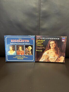 Set of 2 JOAN SUTHERLAND & PAVAROTTI Box CDs - Rigoletto & Lucia Do Lammermoor